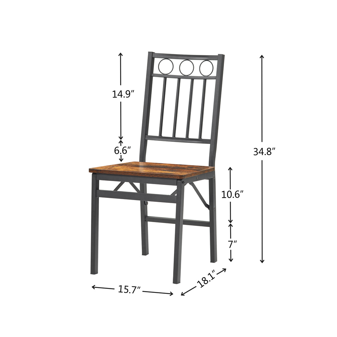 Dining Assemble Metal& Wood Seat Modern Style For Dining Room Decor Folding Retro Chair Brown Brown Dining Room American Design,American Traditional Dining Chairs Metal & Wood