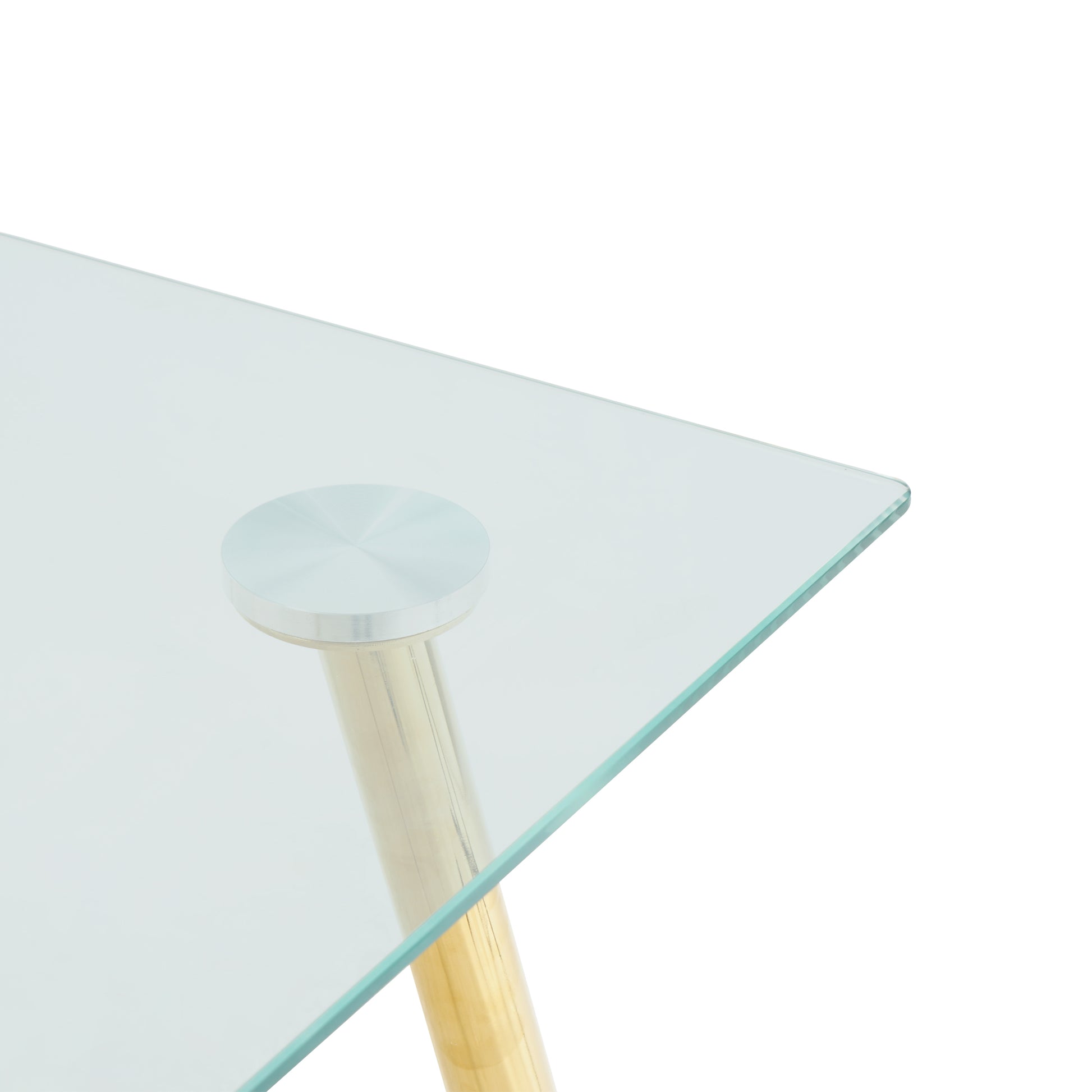 Modern Kitchen Glass dining table 51" Rectangular clear-rectangular-glass