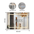 48X36Inch Led Bathroom Mirror,3000 6000K Gradient Front And Backlit Led Mirror For Bathroom,3Colors Dimmable,Ip54 Enhanced Anti Fog,Hanging Plates Wall Mount Lighted Mirror Only Mirrors, Not Cabinets Silver Classic,Modern Aluminium Alloy