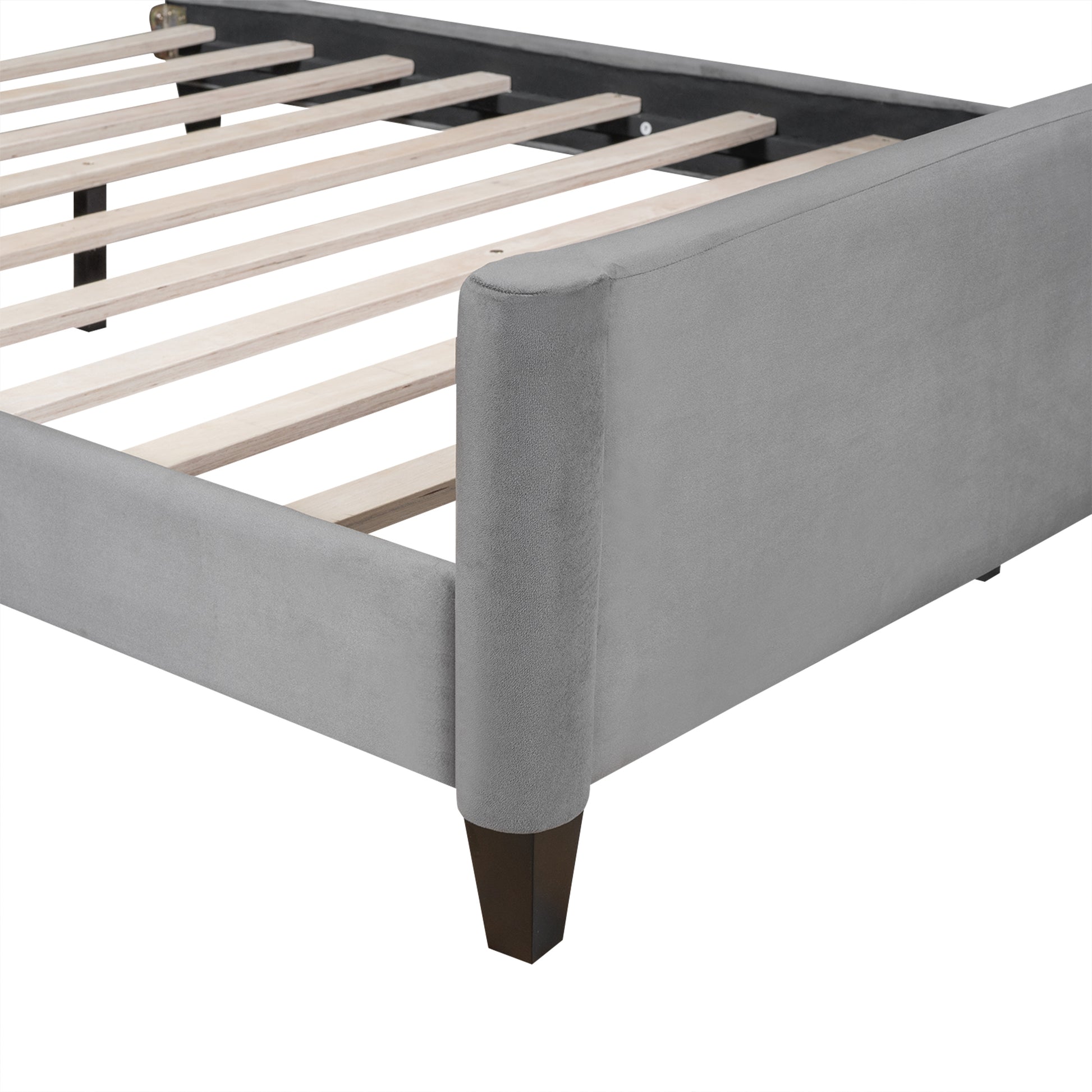 Modern Luxury Tufted Button Daybed, Full, Gray Old Sku: Sm001009Aae Box Spring Not Required Full Gray Wood Velvet Upholstered