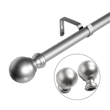 Window Single Curtain Rod Adjustable Sizes: 88" 132", Silver Silver Metal