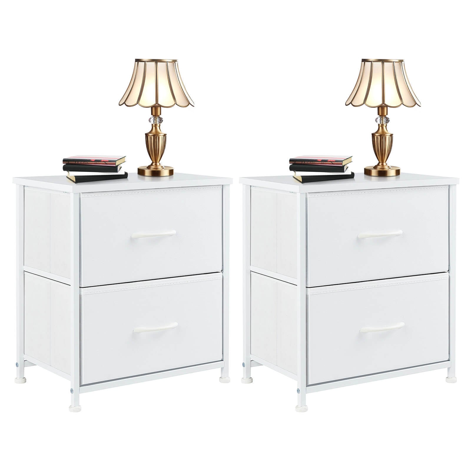 Drawers Dresser Chest Of Drawers,Metal Frame And Wood Top,2Bc,White White Wood