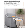 360 Degree Swivel Armchair Cotton Linen Skin Friendly Fabric Ergonomic Design Brass Nail Decorative Armchair Living Room Chairs Bedroom Chairs Living Room Chairs Black Legs Suitable For Indoor Homes Grey Modern Foam Cotton Linen