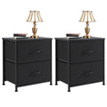 Drawers Dresser Chest Of Drawers,Metal Frame And Wood Top,2Bc,Black Black Wood