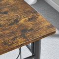 Kitchen Dining Room Table, Iron Wood Square Table For Kitchen Dining Room Furniture Antique Brown Metal & Wood Metal & Wood