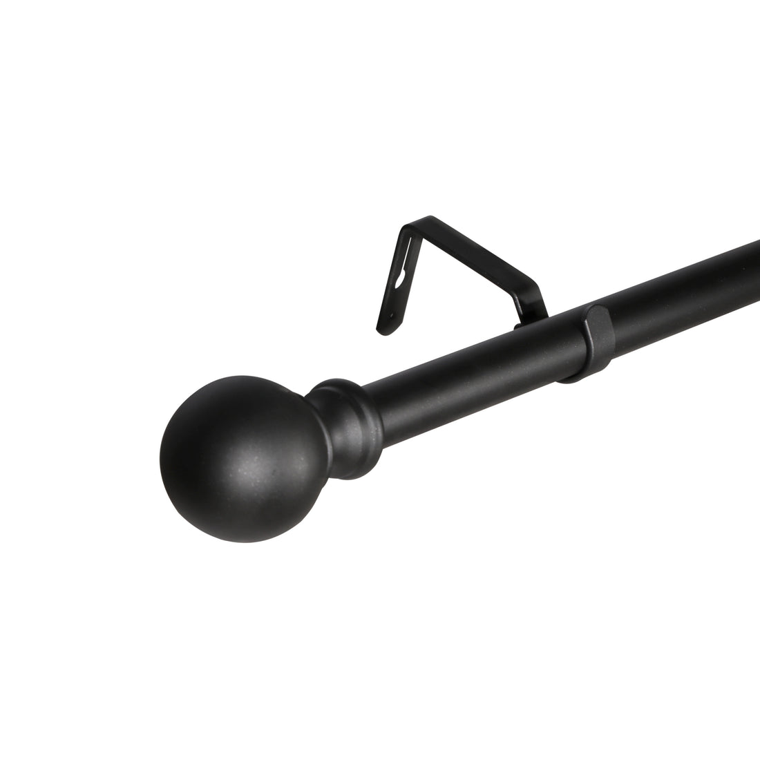 Window Single Curtain Rod Adjustable Sizes: 28" 48", Black Matte Black Metal