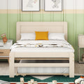 Modern Design Twin Size Platform Bed Frame With Trundle For White Washed Color White Washed Rubber Wood