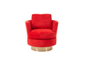 Velvet Swivel Barrel Chair, Swivel Accent Chairs Armchair For Living Room, Reading Chairs For Bedroom Comfy, Round Barrel Chairs With Gold Stainless Steel Base Red Red Primary Living Space Modern Velvet