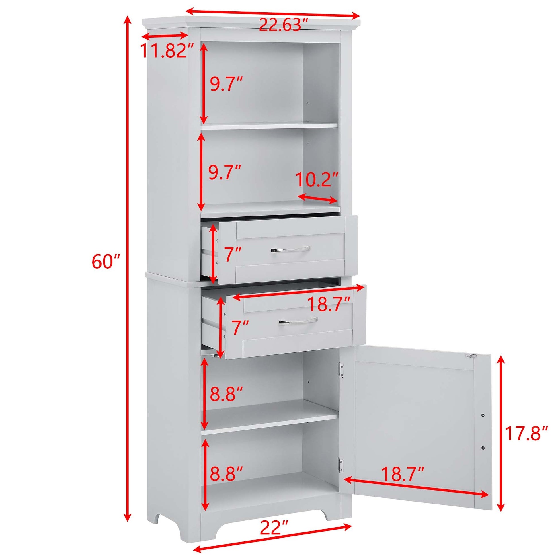 Bathroom cabinets, storage cabinets, cupboards gray-mdf