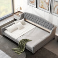 Modern Luxury Tufted Button Daybed, Full, Gray Old Sku: Sm001009Aae Box Spring Not Required Full Gray Wood Velvet Upholstered