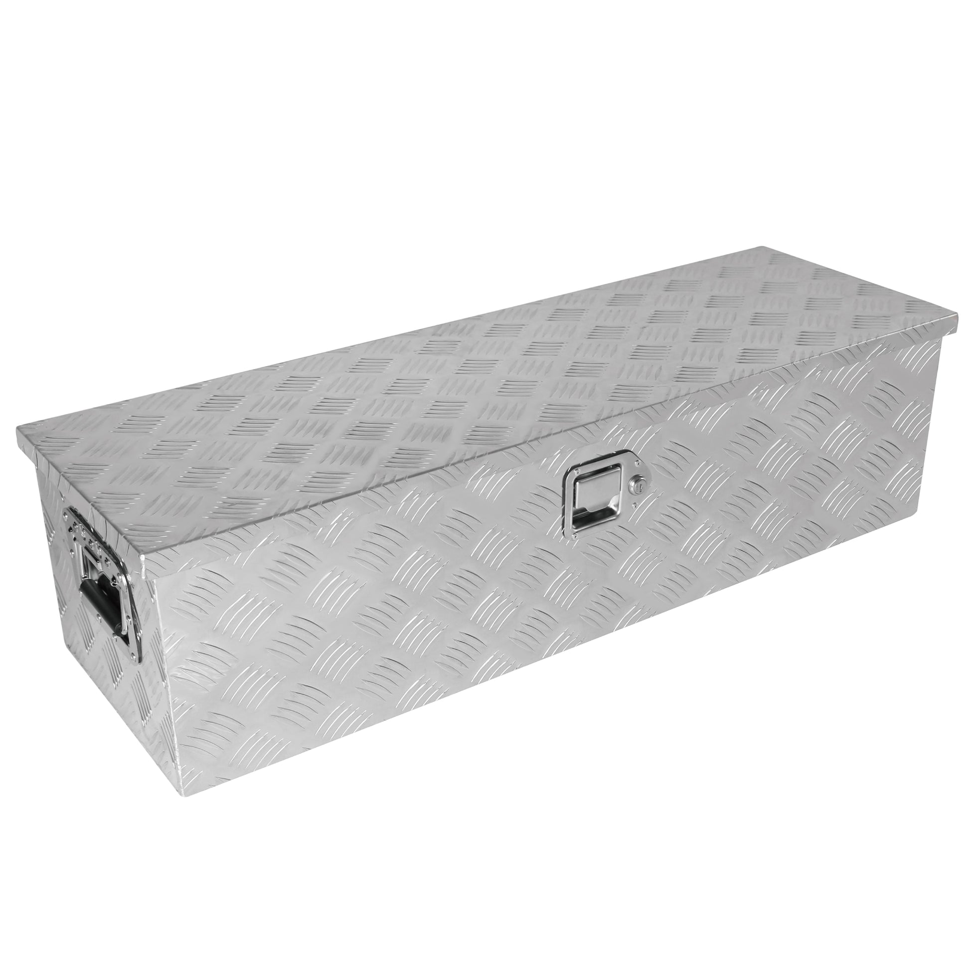 39 Inch Aluminum Truck Tool Long Box, Gas Strut, Truck Bed Tool Box With Side Handle ,Lock And 2 Ke, Tool Storage Box For Truck,Trailer,Pickup 38.8" 12.8" 10.4" Silver Aluminum