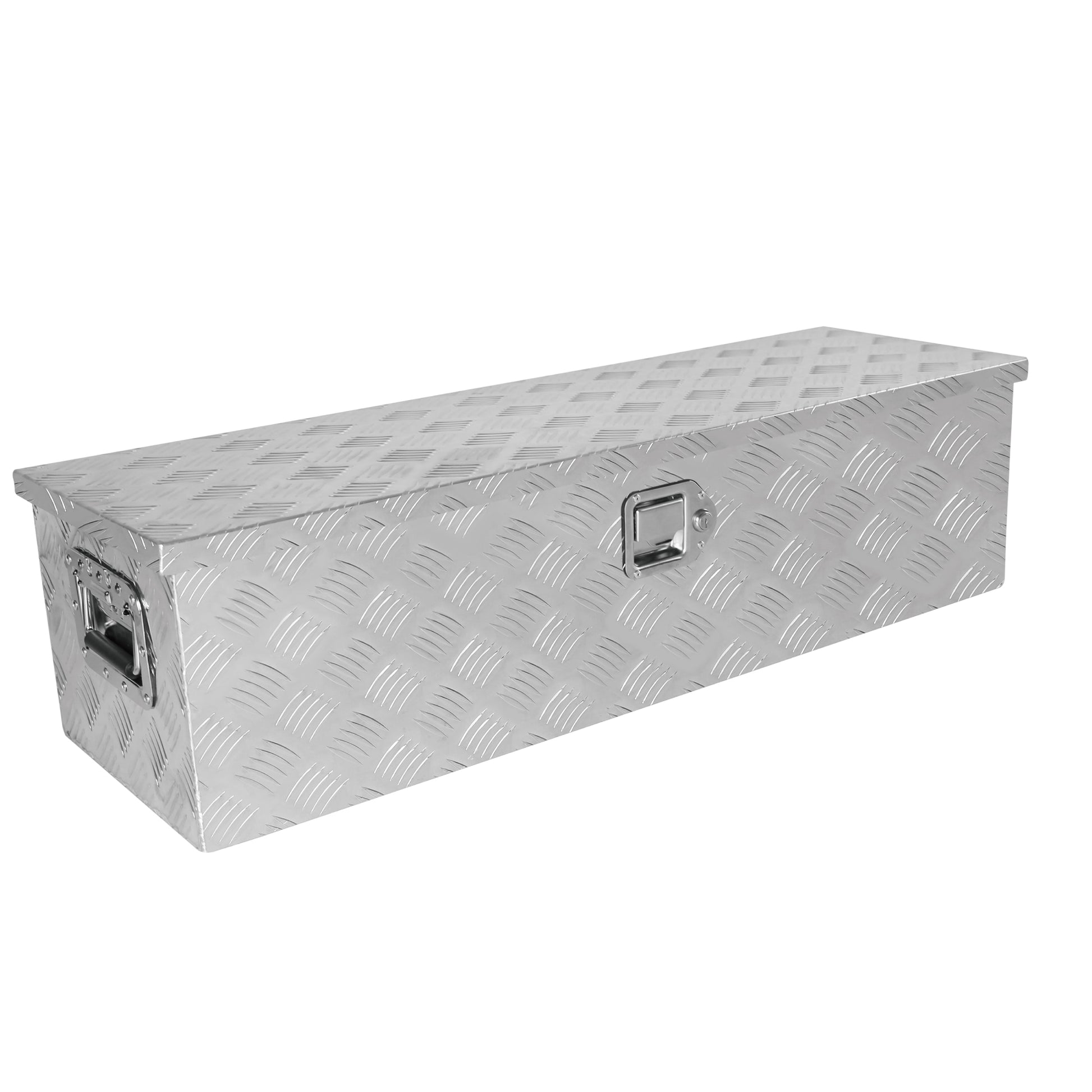 39 Inch Aluminum Truck Tool Long Box, Gas Strut, Truck Bed Tool Box With Side Handle ,Lock And 2 Ke, Tool Storage Box For Truck,Trailer,Pickup 38.8" 12.8" 10.4" Silver Aluminum