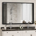 Glossy Black Bathroom Mirrors For Wall 48x30inch