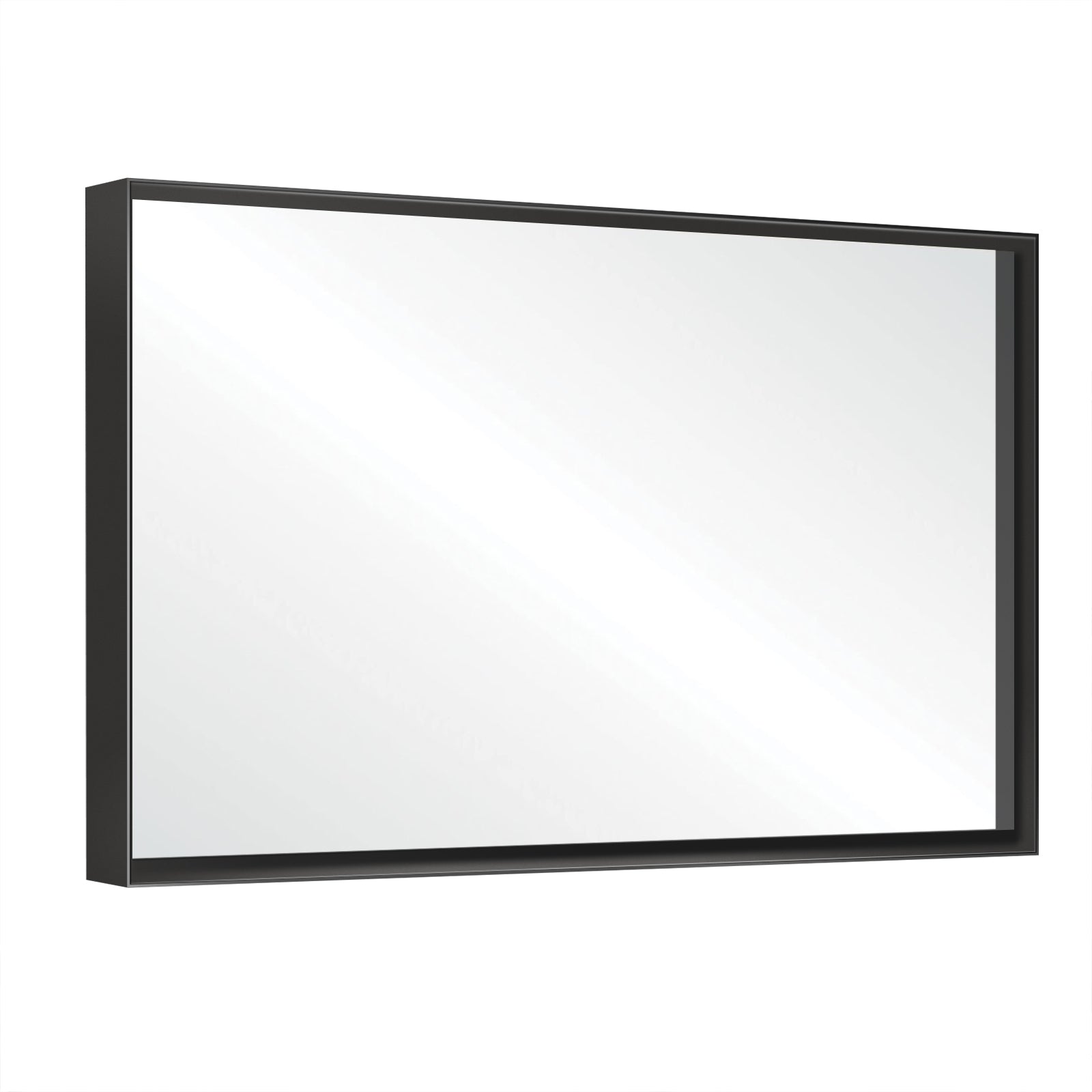 Glossy Black Bathroom Mirrors For Wall 48x30inch