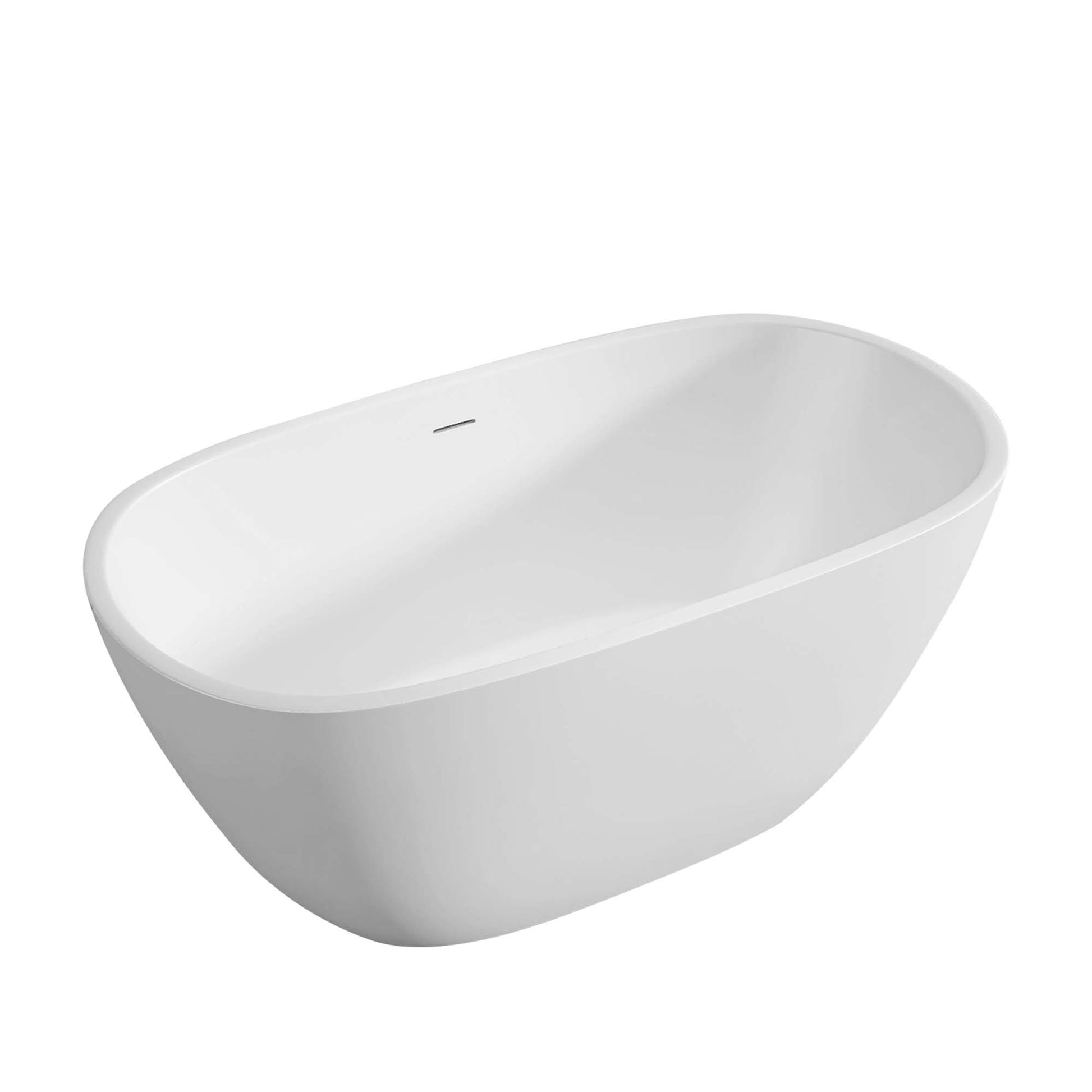 65" Acrylic Free Standing Tub Classic Oval Shape Soaking Tub, Adjustable Freestanding Bathtub With Integrated Slotted Overflow And Chrome Pop Up Drain Anti Clogging Matte White Matte White Oval Bathroom Freestanding Tubs Polished 61 69 In Modern Soaking