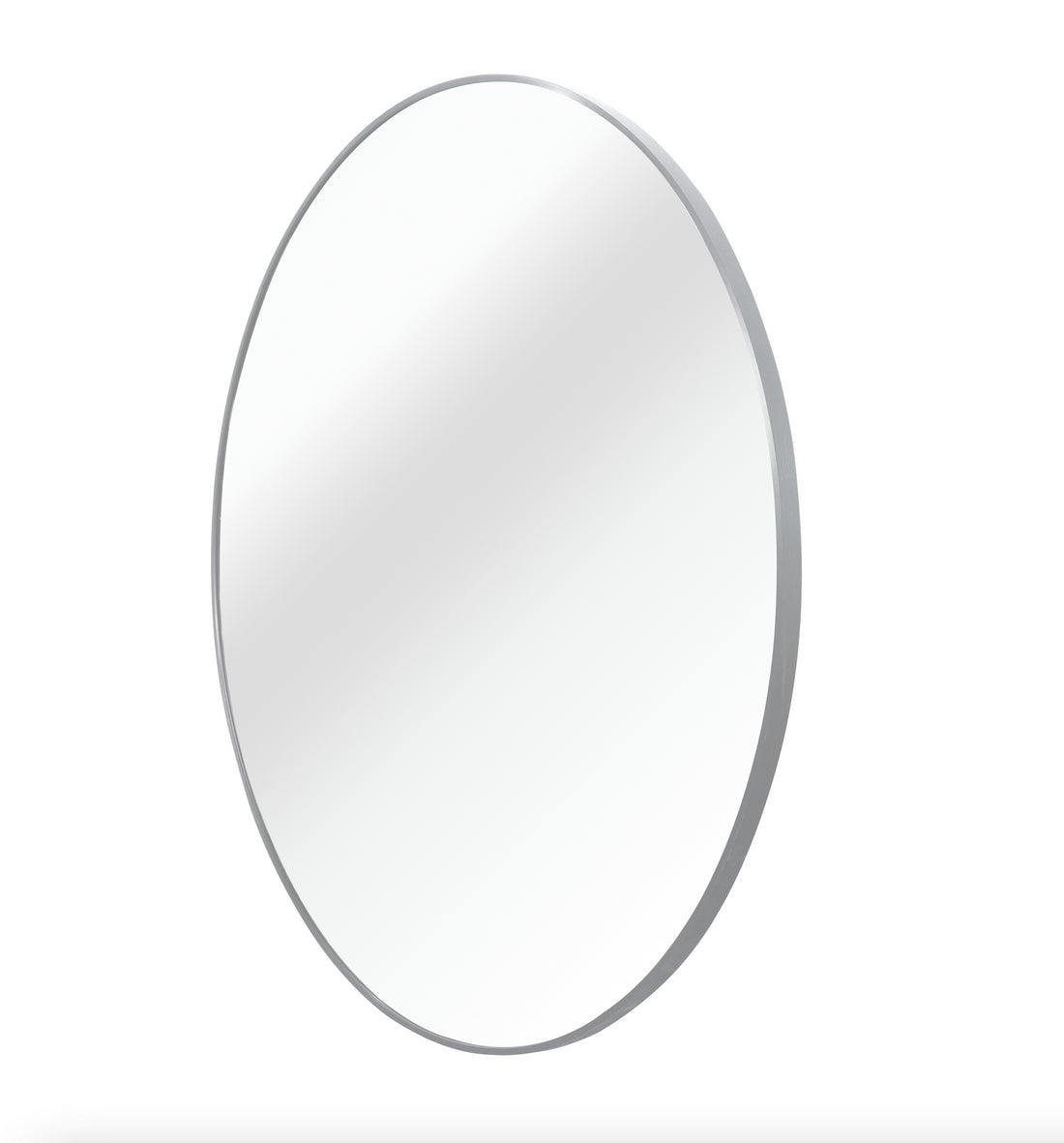 Silver 42 Inch Metal Round Bathroom Mirror -