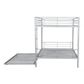 Full Over Full Metal Bunk Bed With Trundle, Silver Silver Iron