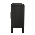 Light Luxury Style Cabinet With Four Linen Cabinet Doors,Suitable For Living Room,Study Room,Entrance 1 2 Shelves Black Mdf