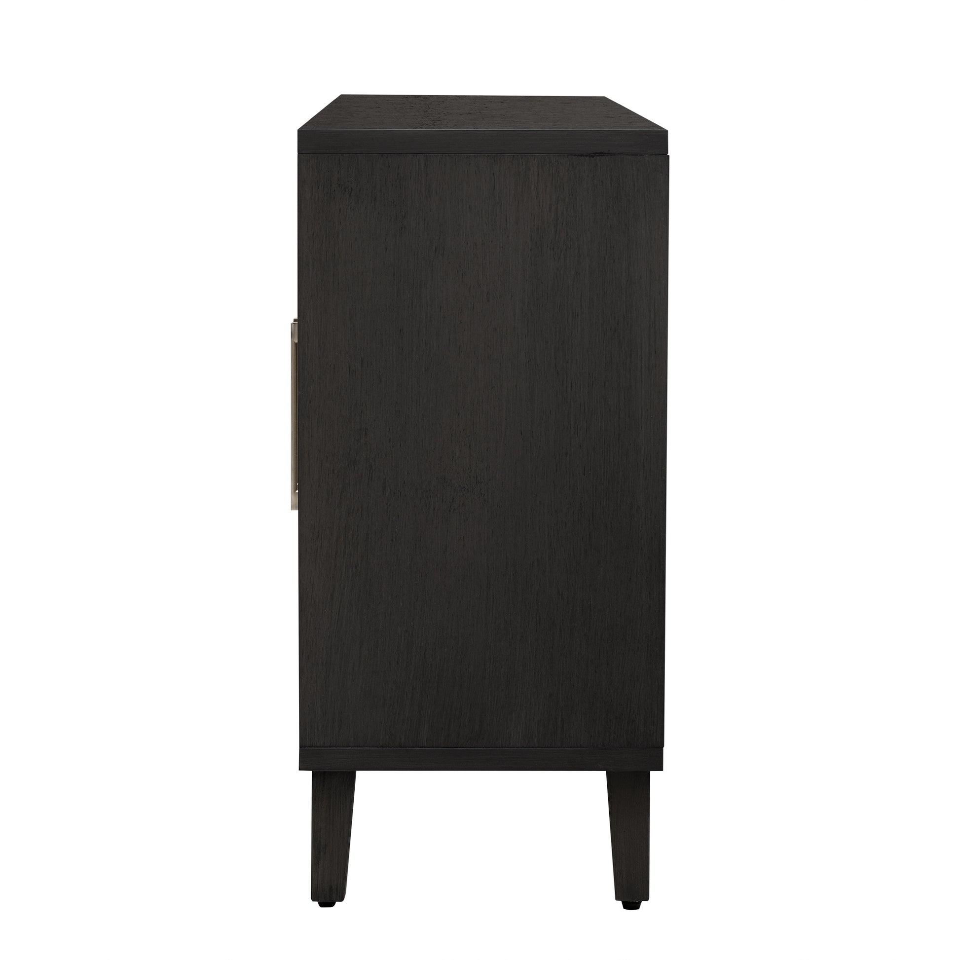 Light Luxury Style Cabinet With Four Linen Cabinet Doors,Suitable For Living Room,Study Room,Entrance 1 2 Shelves Black Mdf