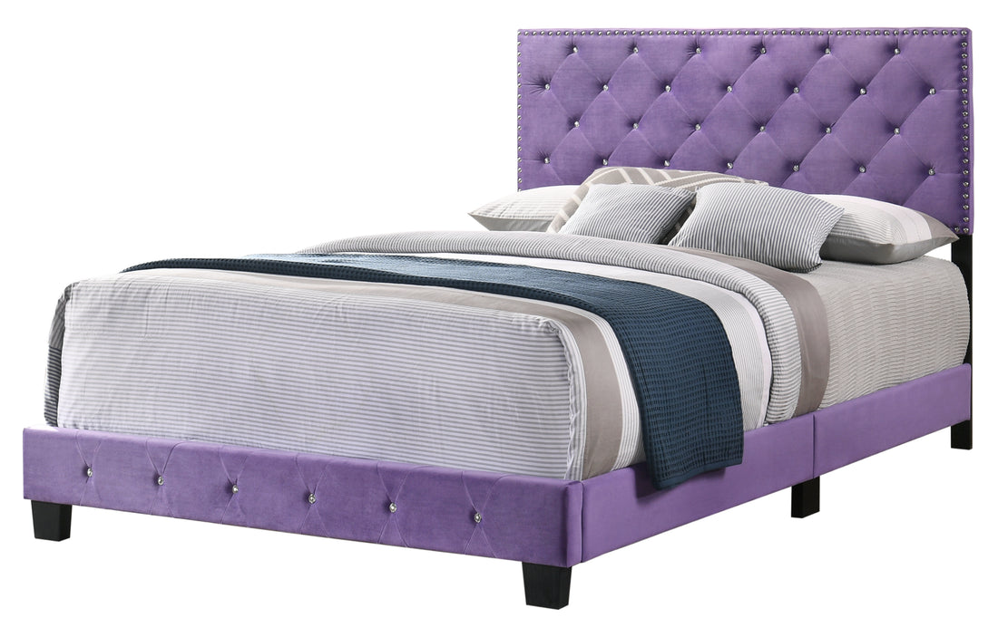 Suffolk G1402 Qb Up Queen Bedpurple Purple Foam Velvet