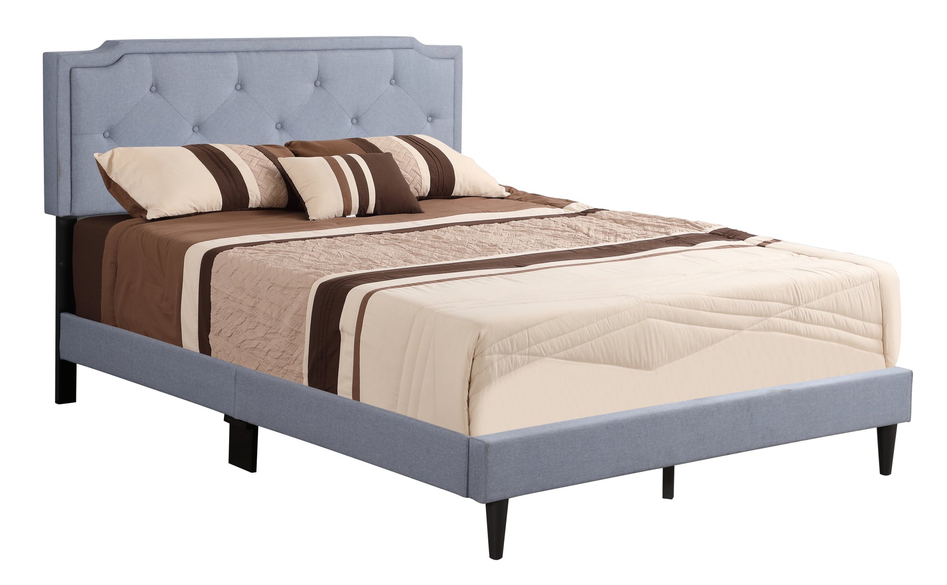 Deb G1123 Kb Up King Bed All In One Boxblue Box Spring Required King Blue Panel Foam Fabric