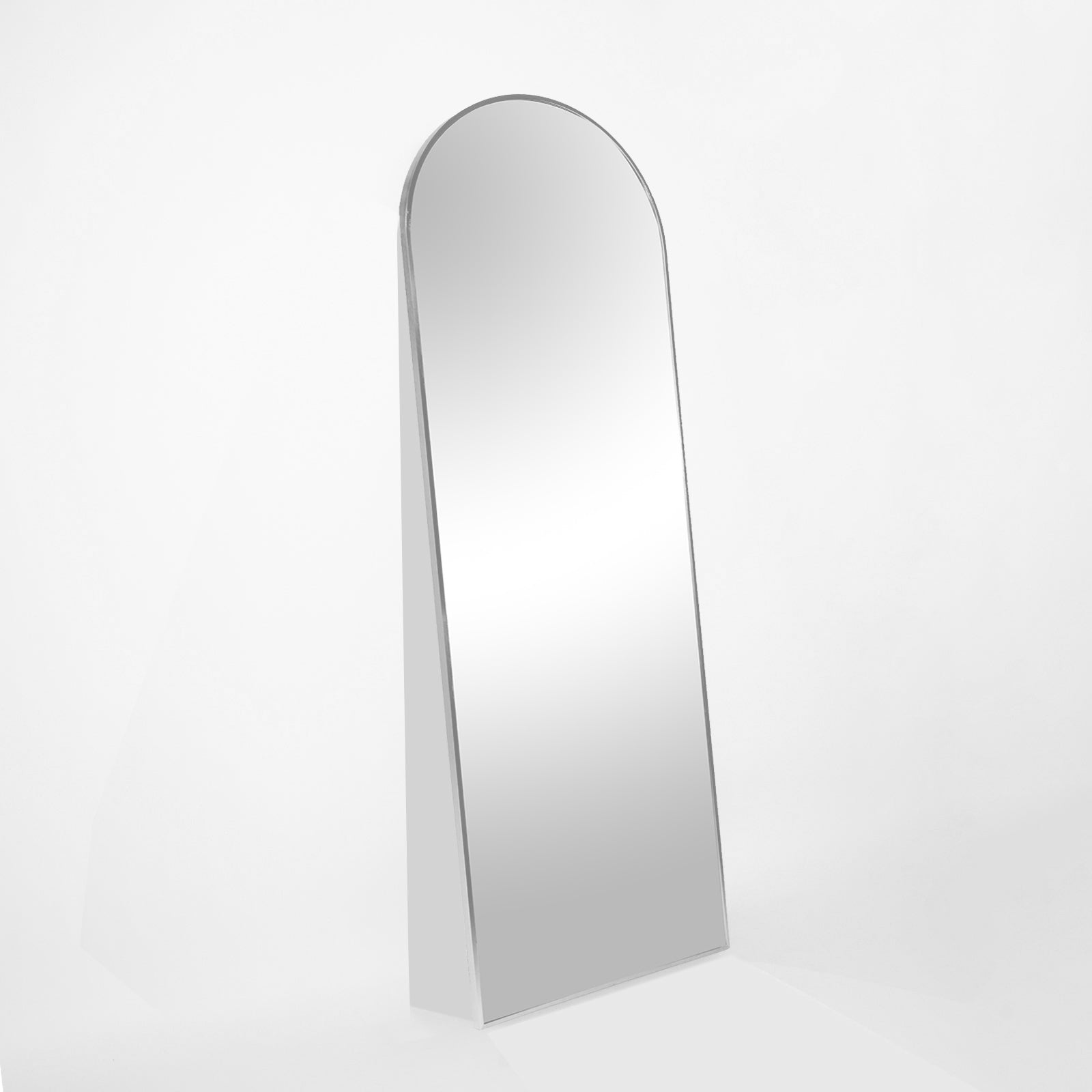 Silver 63X20 Inch Metal Arch Stand Full Length Mirror Silver Classic Mdf Glass Aluminium Alloy