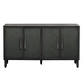 Light Luxury Style Cabinet With Four Linen Cabinet Doors,Suitable For Living Room,Study Room,Entrance 1 2 Shelves Black Mdf