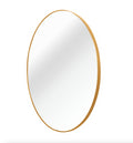 Gold 42 Inch Metal Round Bathroom Mirror Gold Classic Mdf Glass Aluminium Alloy