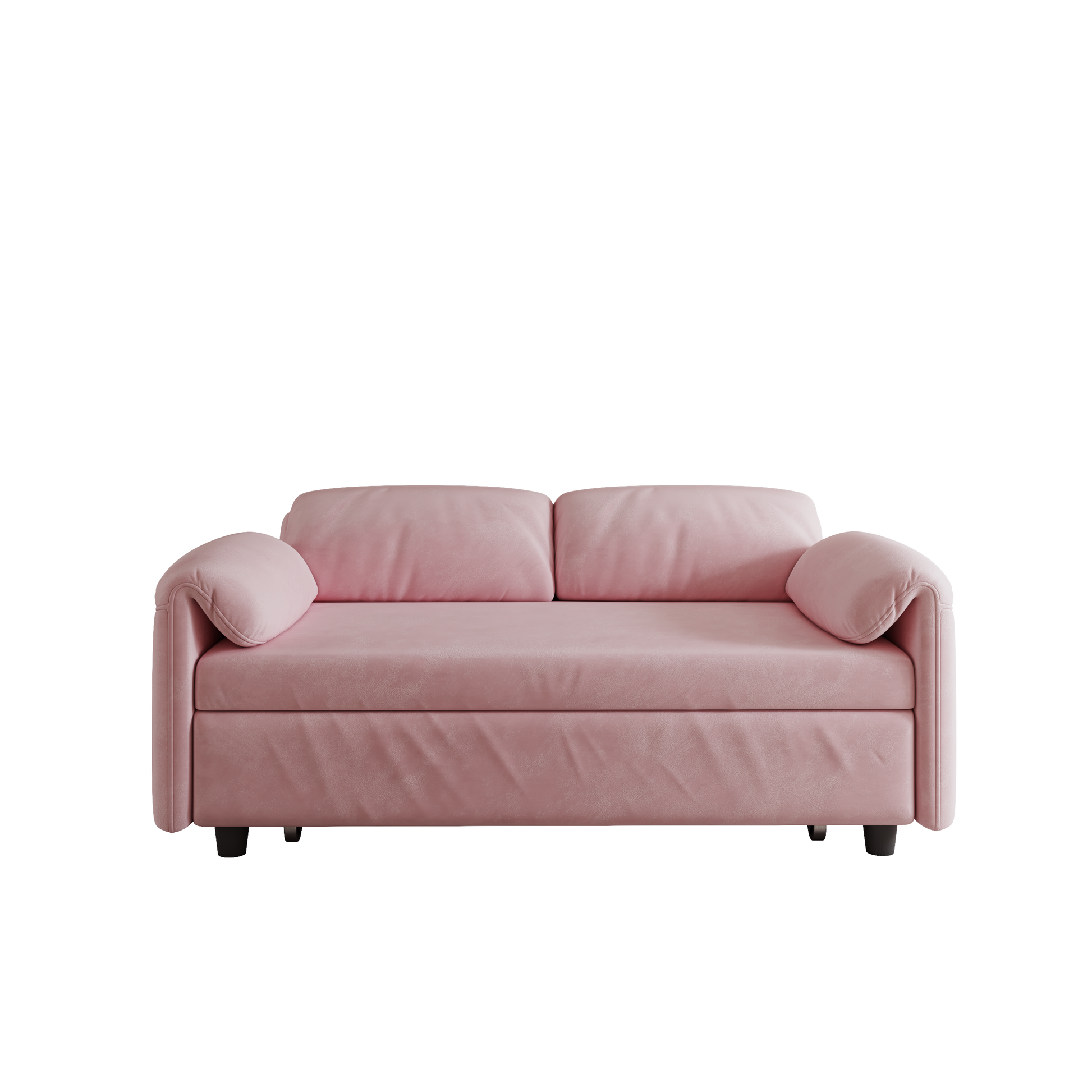 54 Inch Velvet Pink Sofa Sofa Bed Multi Purpose Living Room Retractable Bed Pink Velvet