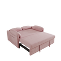 54 Inch Velvet Pink Sofa Sofa Bed Multi Purpose Living Room Retractable Bed Pink Velvet