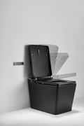 Multifunctional flat square smart toilet with matte black-ceramic