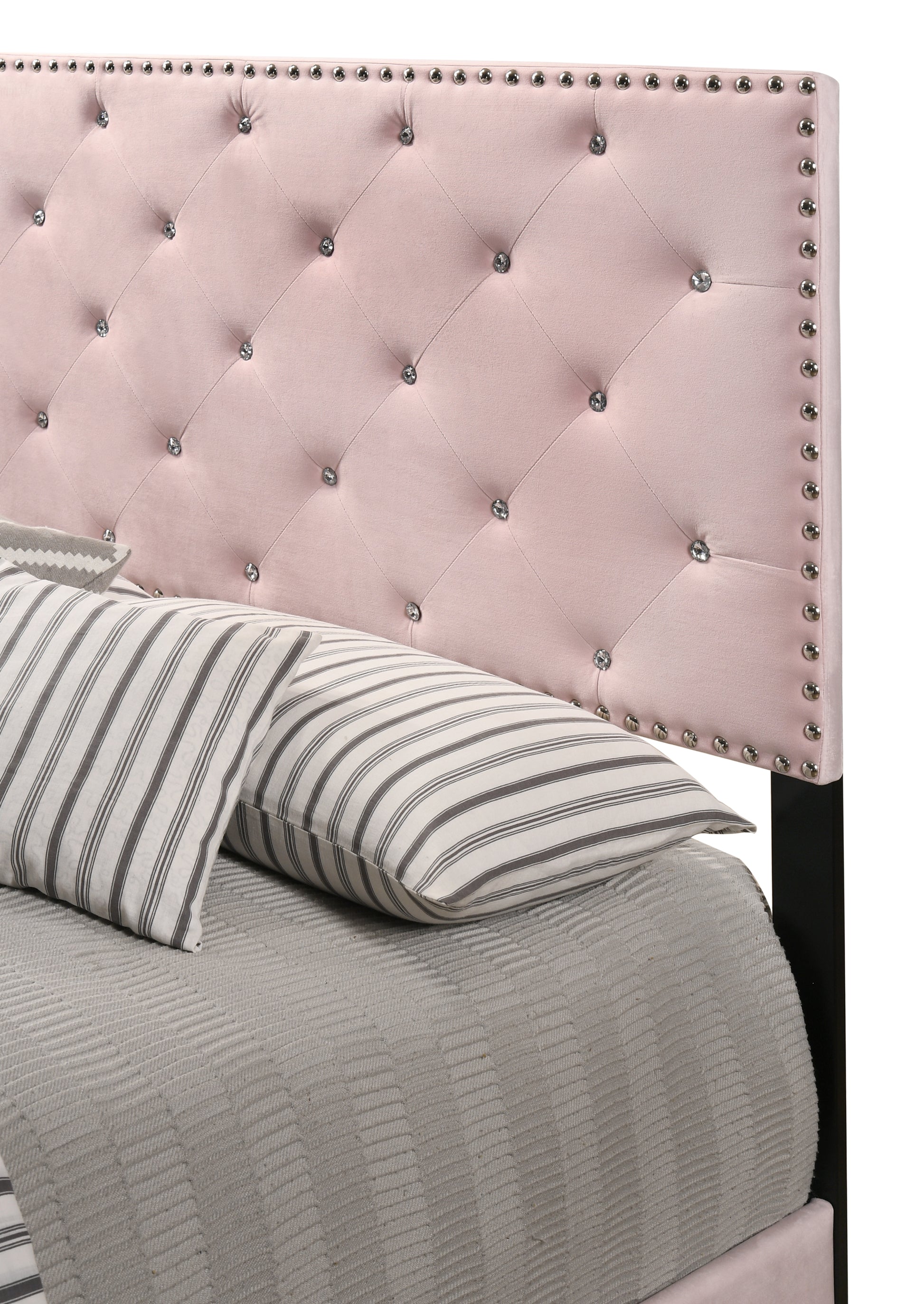 Suffolk G1406 Qb Up Queen Bedpink Pink Foam Velvet