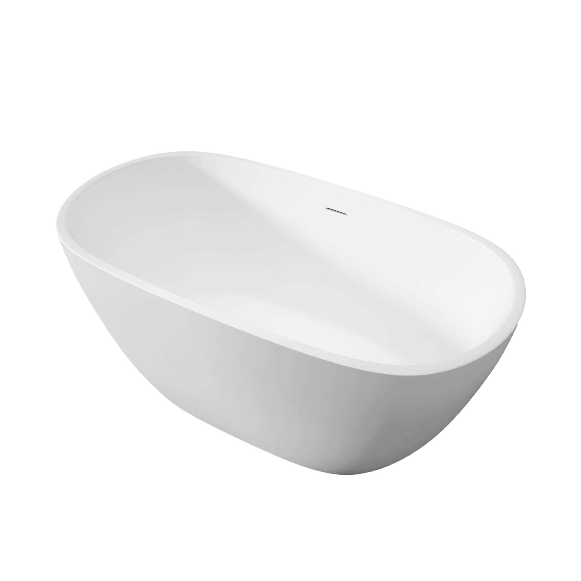 65" Acrylic Free Standing Tub Classic Oval Shape Soaking Tub, Adjustable Freestanding Bathtub With Integrated Slotted Overflow And Chrome Pop Up Drain Anti Clogging Matte White Matte White Oval Bathroom Freestanding Tubs Polished 61 69 In Modern Soaking