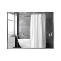 36X24Inch Glossy Brushed Silver Framed Mirror For Bathroom Rectangular Wall Bathroom Mirror Metal Frame Farmhouse Mirror Large Decorative Square Corner Rectangle Mirror Horizontal & Vertical Silver American Design Aluminum