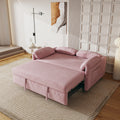 54 Inch Velvet Pink Sofa Sofa Bed Multi Purpose Living Room Retractable Bed Pink Velvet