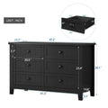 Drawer Dresser Bar Cabinet Side Cabinet,Buffet Sideboard,Buffet Service Counter, Solid Wood Frame,Plasticdoor Panel,Retro Shell Handle,Applicable To Dining Room, Living Room, Kitchen ,Corridor,Black 5 Or More Drawers Black Primary Living Space Drawers