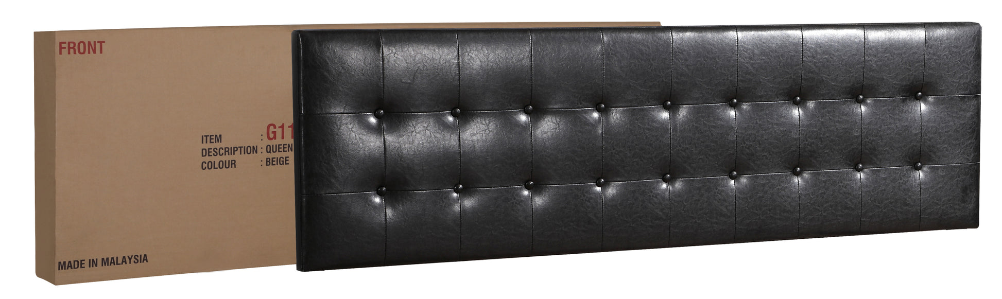 Caldwell G1304 Qb Up Queen Bedblack Box Spring Required Queen Black Foam Faux Leather Pu