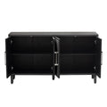 Light Luxury Style Cabinet With Four Linen Cabinet Doors,Suitable For Living Room,Study Room,Entrance 1 2 Shelves Black Mdf