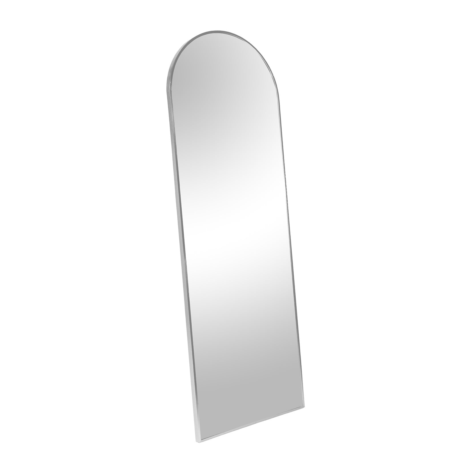 Silver 63X20 Inch Metal Arch Stand Full Length Mirror Silver Classic Mdf Glass Aluminium Alloy