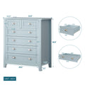 Drawer Dresser Bar Cabinet Side Cabinet,Buffet Sideboard,Buffet Service Counter,Solid Wood Frame,Plasticdoor Panel,Retro Shell Handle,Applicable To Dining Room,Living Room,Kitchen Corridorgrayish Blue 5 Or More Drawers Antique Grayish Blue Primary Living