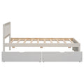 Modern Design Wooden Twin Size Platform Bed With 2 Drawers For White Washed Color White Washed Rubber Wood