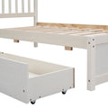 Modern Design Wooden Twin Size Platform Bed With 2 Drawers For White Washed Color White Washed Rubber Wood