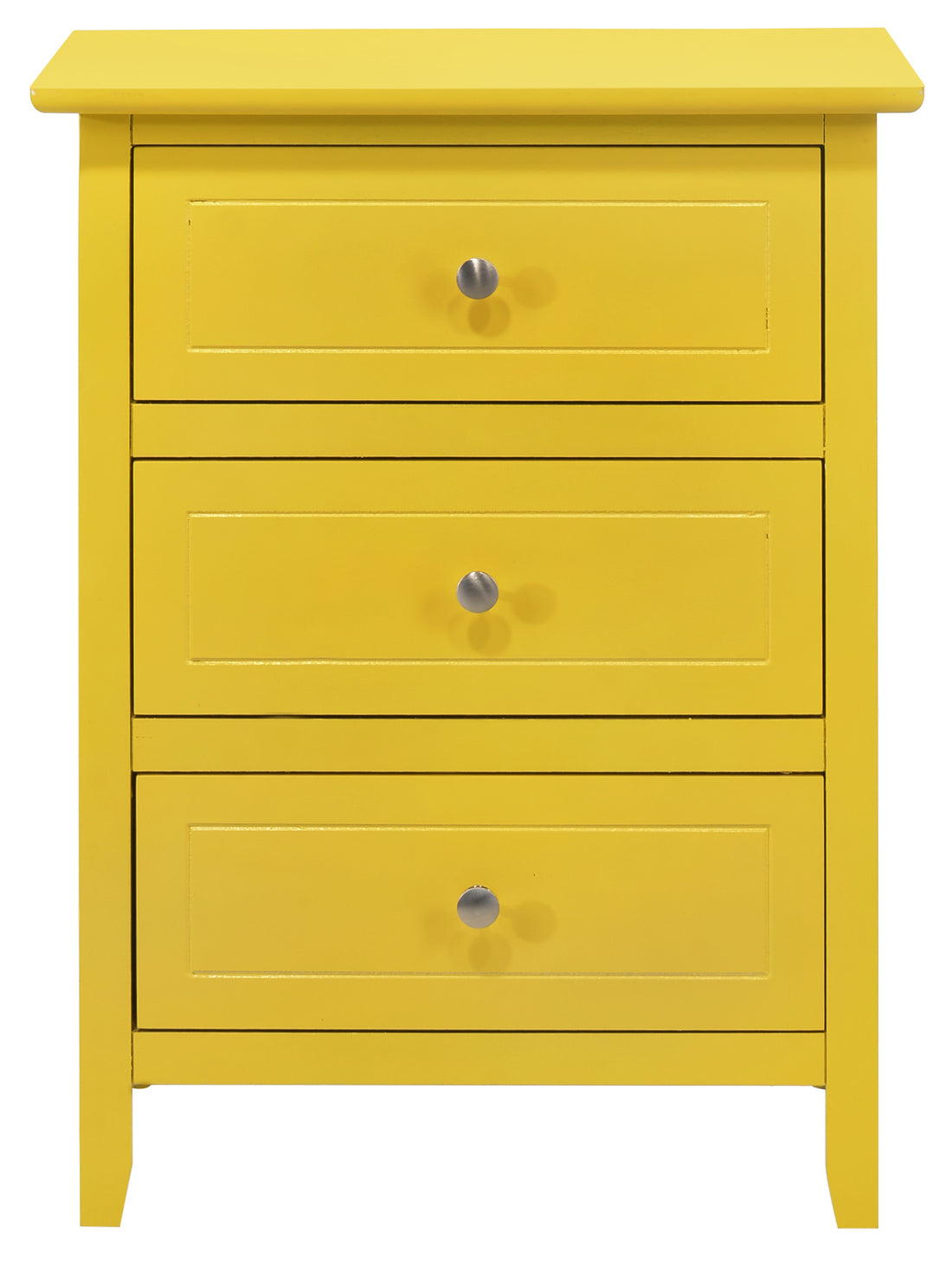 Daniel G1302 N Nightstandyellow Yellow 3 Drawers Particle Board