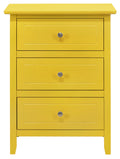 Daniel G1302 N Nightstandyellow Yellow 3 Drawers Particle Board