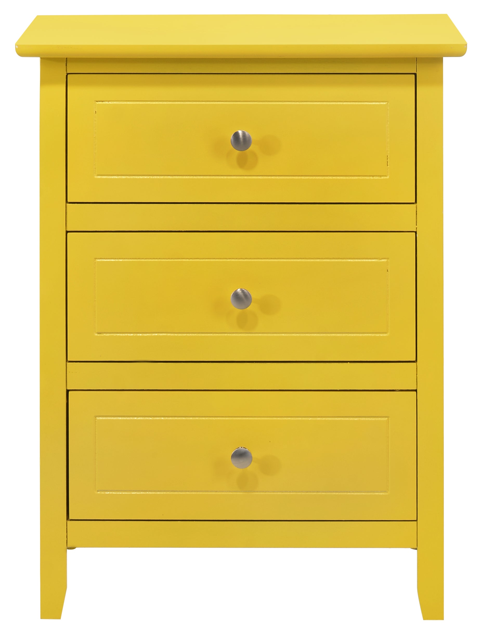 Daniel G1302 N Nightstandyellow Yellow 3 Drawers Particle Board