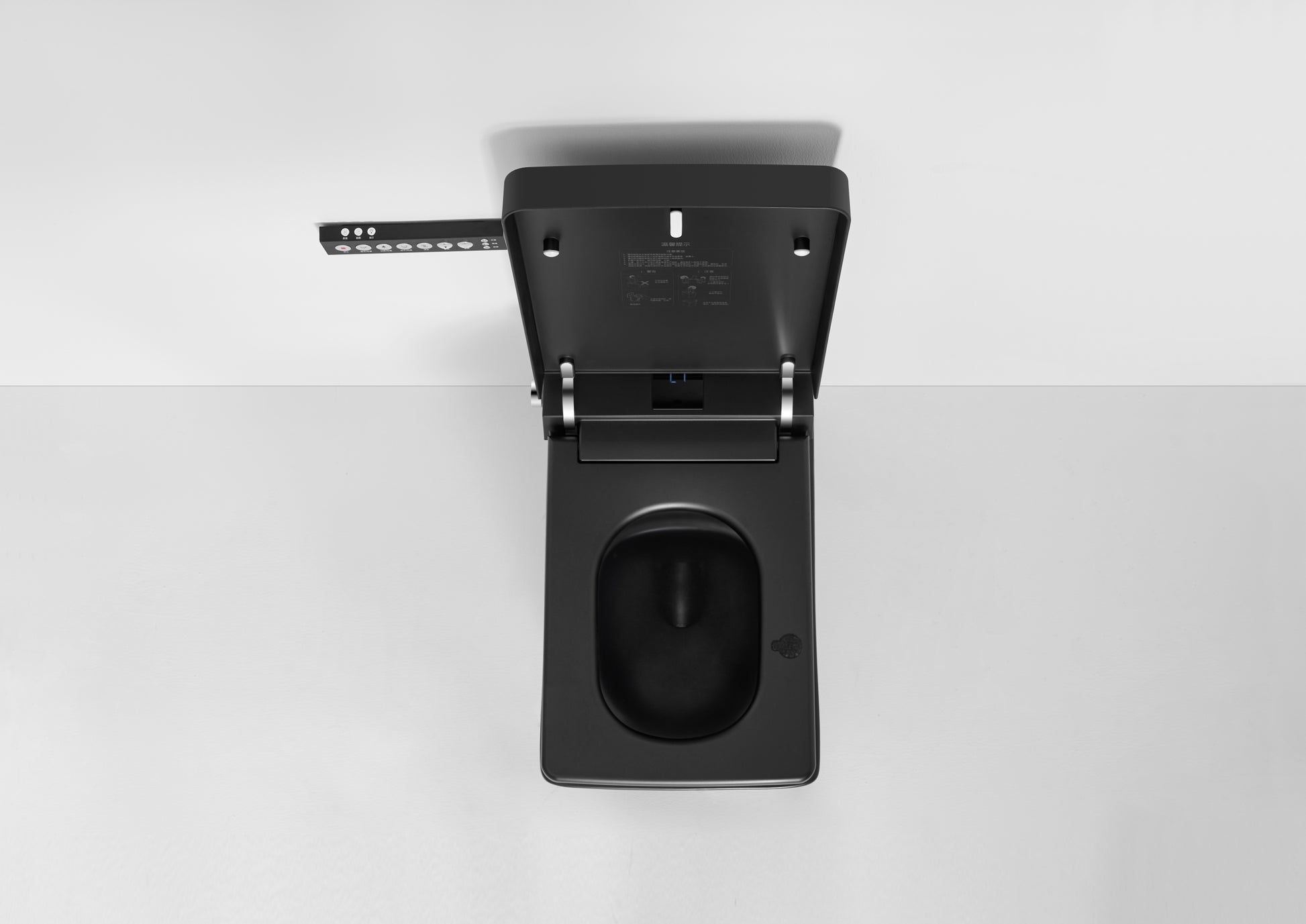 Multifunctional flat square smart toilet with matte black-ceramic