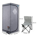 Portable Full Size Grey Infrared Sauna Tent Personal Home Spa, With Infrared Panels, Heating Foot Pad, Controller, Foldable Chair ,Reading Light. Easy To Install. Fast Heating, With Fcc Certification Cement Grey Polyester Polyester