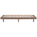 Modern Design Twin Size Floating Platform Bed Frame For Walnut Color Walnut Particle Board