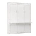 Queen Size Murphy Bed, 68 Inch Cabinet Bed Folding Wall Bed With Desk Combo Perfect For Guest Room,Study, Office,White Old Sku:Bs311491Aac Box Spring Not Required Queen White Wood White Pine Murphy Solid Wood Mdf