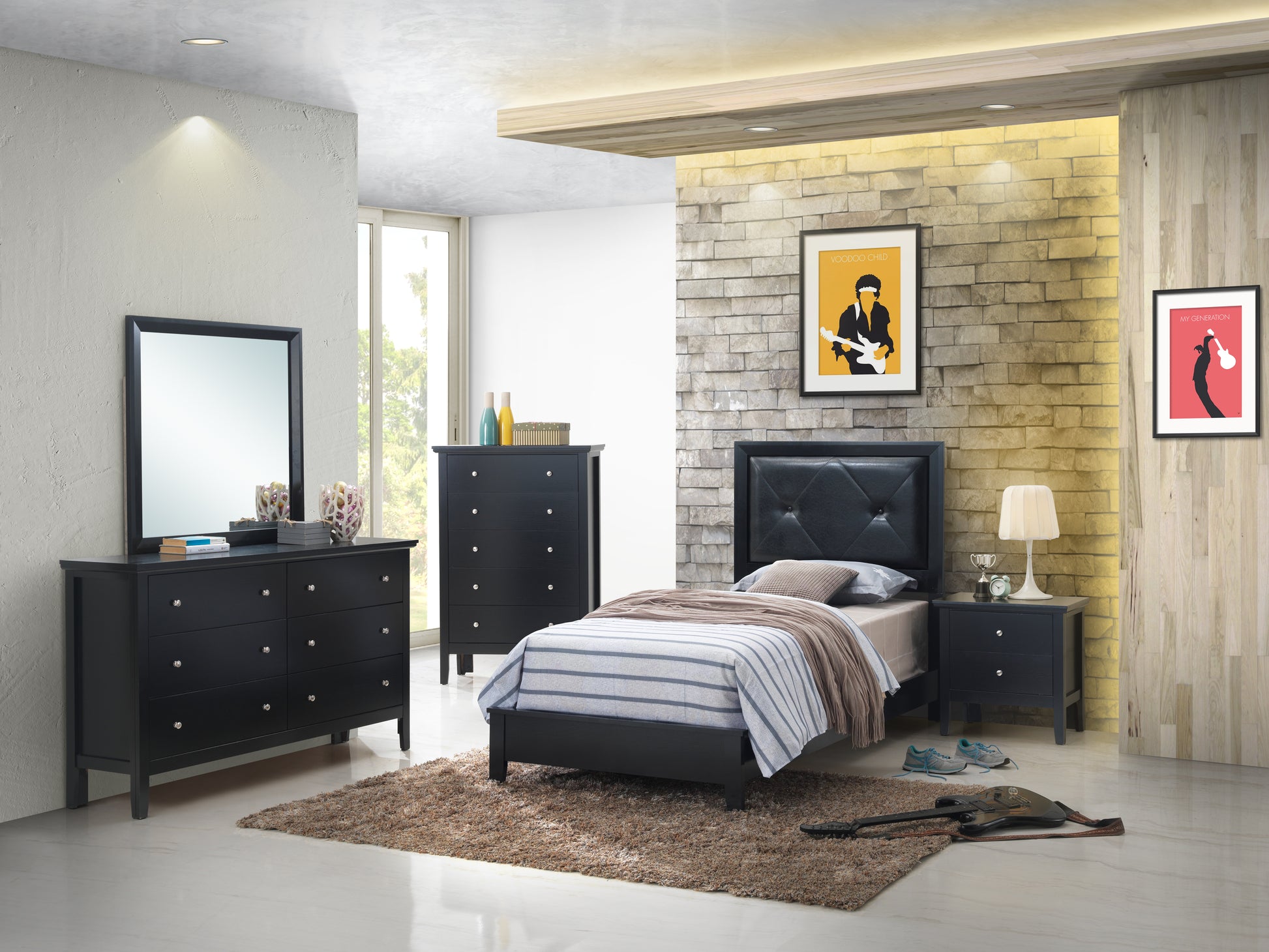 Primo G1336A Tb Twin Bedblack Black Mdf